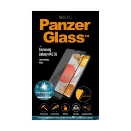 PanzerGlass E2E Super+ antibakterinis grūdintas stiklas, skirtas Samsung Galaxy A42 5G - su juodu rėmeliu