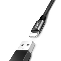 Baseus Yiven audinio pintas USB kabelis / Lightning 1,2M juodas (CALYW-01)