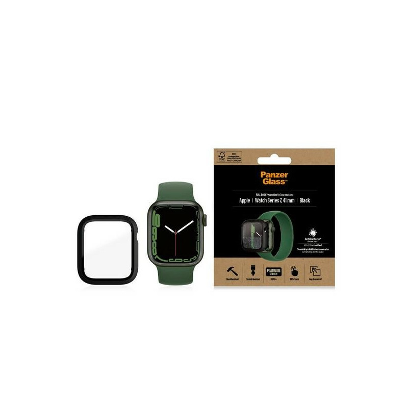 PanzerGlass viso korpuso dėklas, skirtas Apple Watch 7/ 8 41 mm – juodas
