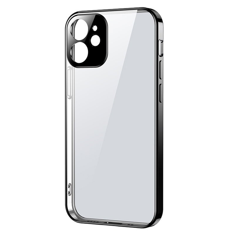 Joyroom New Beauty Series itin plonas skaidrus dėklas su metaliniu rėmeliu, skirtas iPhone 12 Pro Black (JR-BP743)