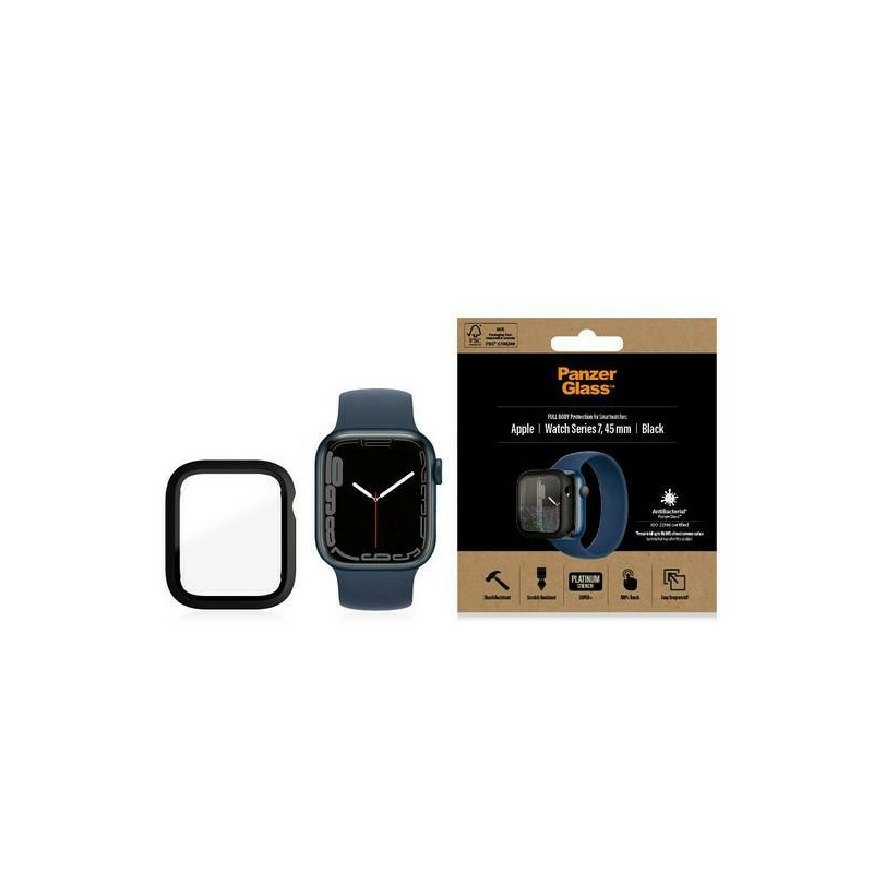 PanzerGlass viso korpuso dėklas, skirtas Apple Watch 7/ 8 45 mm – juodas