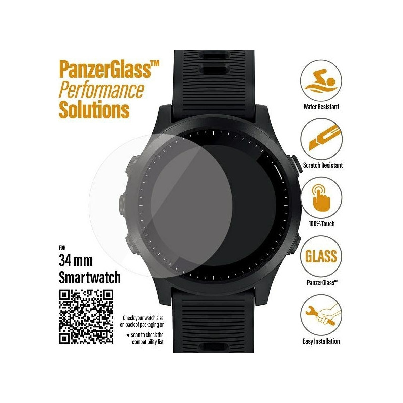 PanzerGlass ekrano apsauga, skirta Samsung Galaxy Watch 3 34mm / Garmin Forerunner 645 / 645 Music / Fossil Q Venture Ge...