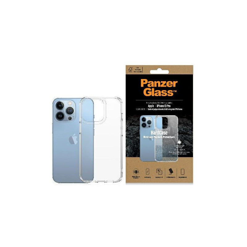 PanzerGlass HardCase antibakterinis karinio lygio sertifikuotas dėklas skirtas iPhone 13 Pro - skaidrus
