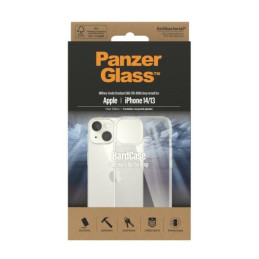 PanzerGlass HardCase antibakterinis karinio lygio sertifikuotas dėklas, skirtas iPhone 14/ 15/ 13 – skaidrus