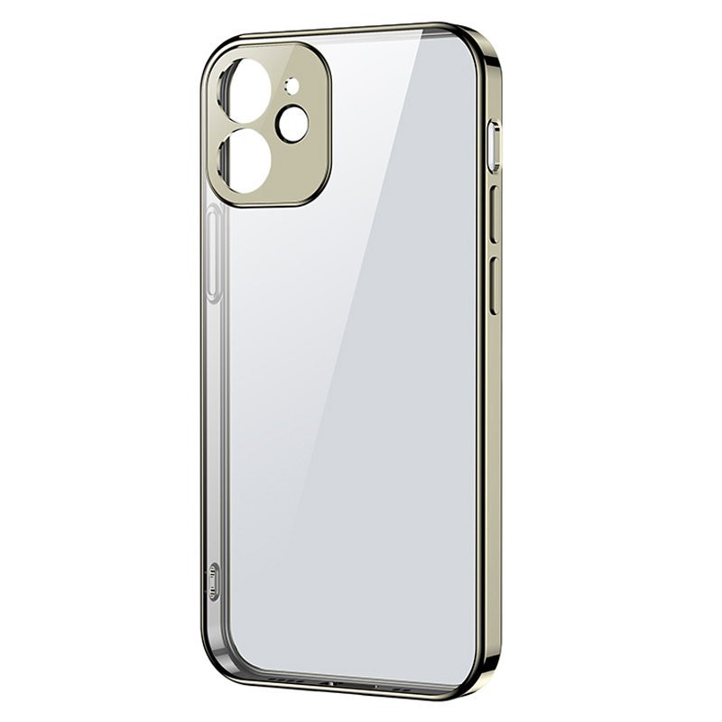 Joyroom New Beauty Series itin plonas skaidrus dėklas su metaliniu rėmeliu, skirtas iPhone 12 Pro Gold (JR-BP743)