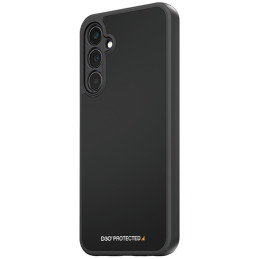 PanzerGlass kietas dėklas su D3O® Bio ir karinio lygio sertifikatu, skirtas Samsung Galaxy A25 5G – skaidrus ir juodas