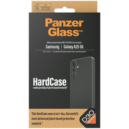 PanzerGlass kietas dėklas su D3O® Bio ir karinio lygio sertifikatu, skirtas Samsung Galaxy A25 5G – skaidrus ir juodas