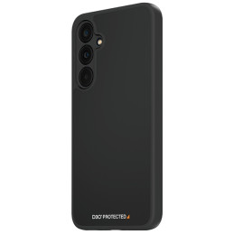 PanzerGlass kietas dėklas su D3O® Bio ir karinio lygio sertifikatu, skirtas Samsung Galaxy A35 5G – skaidrus ir juodas