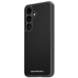 PanzerGlass kietas dėklas su D3O® Bio ir karinio lygio sertifikatu, skirtas Samsung Galaxy S24 – skaidrus ir juodas