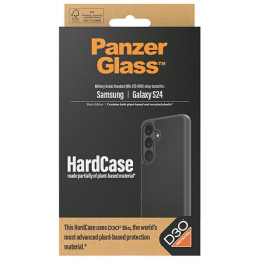 PanzerGlass kietas dėklas su D3O® Bio ir karinio lygio sertifikatu, skirtas Samsung Galaxy S24 – skaidrus ir juodas