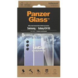 PanzerGlass HardCase antibakterinis karinio lygio sertifikuotas dėklas, skirtas Samsung Galaxy A34 5G - skaidrus