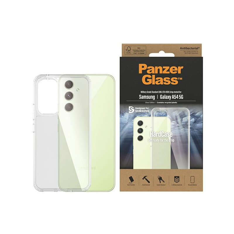 PanzerGlass HardCase antibakterinis karinio lygio sertifikuotas dėklas, skirtas Samsung Galaxy A54 5G - skaidrus