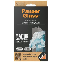 PanzerGlass Matrix Ultra-Wide Fit folija su padėties nustatymo reguliatoriumi, skirta Samsung Galaxy A35 5G
