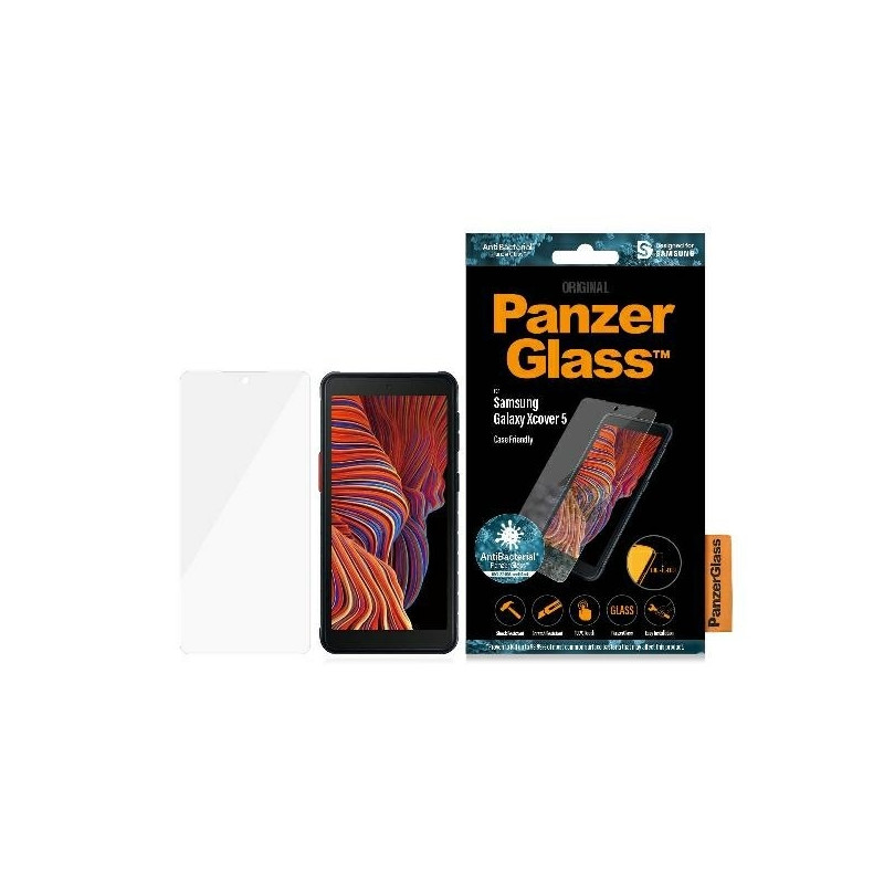 PanzerGlass E2E Pro Įprastas antibakterinis grūdintas stiklas, skirtas Samsung Galaxy Xcover 5