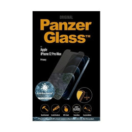 PanzerGlass Standard Super+ antibakterinis privatumas grūdintas stiklas, skirtas iPhone 12 Pro Max