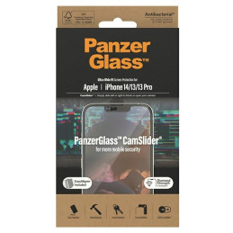 PanzerGlass Ultra-Wide Fit antibakterinis grūdintas stiklas su fotoaparato dangteliu ir padėties nustatymo įtaisu, skirt...