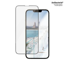 PanzerGlass Ultra-Wide Fit antibakterinis grūdintas stiklas su akinimo filtru ir padėties nustatymo įtaisu, skirtas iPho...