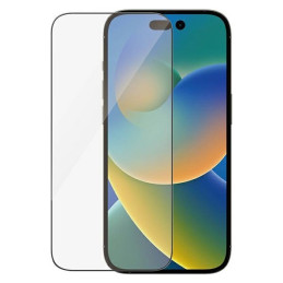PanzerGlass Ultra-Wide Fit antibakterinis grūdintas stiklas su padėties įtaisu, skirtas iPhone 14 Pro