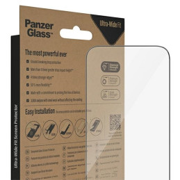 PanzerGlass Ultra-Wide Fit antibakterinis grūdintas stiklas su padėties įtaisu, skirtas iPhone 14 Pro