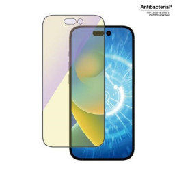 PanzerGlass Ultra-Wide Fit antibakterinis grūdintas stiklas su mėlynos šviesos filtru ir padėties nustatymo įtaisu, skir...