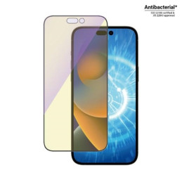 PanzerGlass Ultra-Wide Fit antibakterinis grūdintas stiklas su mėlynos šviesos filtru ir padėties nustatymo įtaisu, skir...
