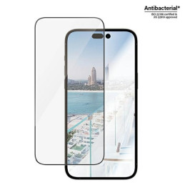 PanzerGlass Ultra-Wide Fit antibakterinis grūdintas stiklas su akinimo filtru ir padėties nustatymo įtaisu, skirtas iPho...