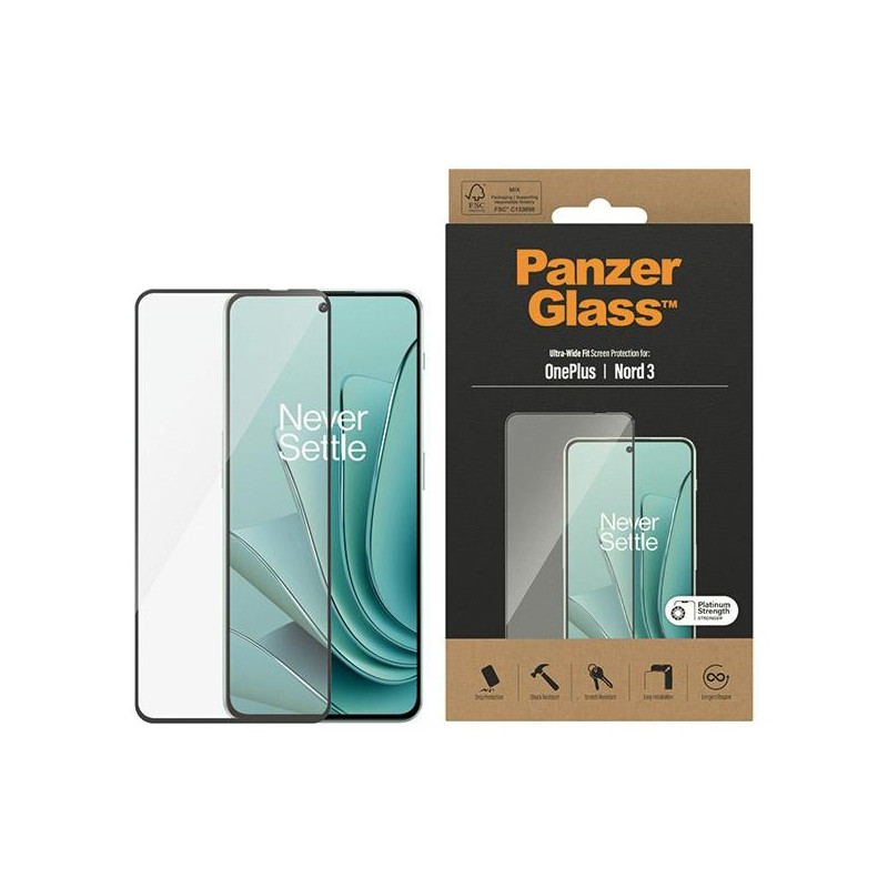 PanzerGlass itin platus grūdintas stiklas, skirtas OnePlus Nord 3