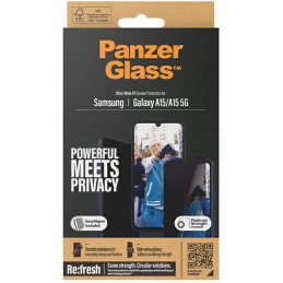 PanzerGlass Ultra-Wide Fit Privacy grūdintas stiklas su padėties įtaisu, skirtas Samsung Galaxy A15 / A15 5G