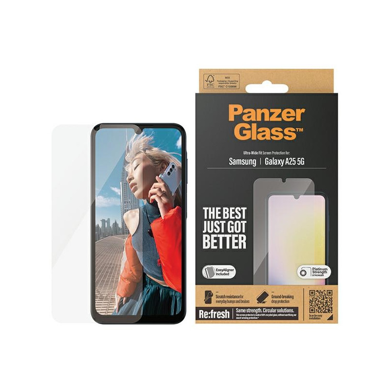 PanzerGlass Ultra-Wide Fit grūdintas stiklas, skirtas Samsung Galaxy A25 5G