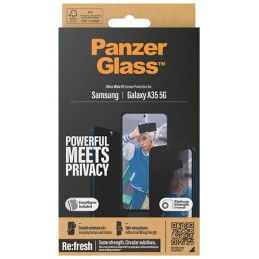PanzerGlass Ultra-Wide Fit Privacy grūdintas stiklas su padėties įtaisu, skirtas Samsung Galaxy A35 5G