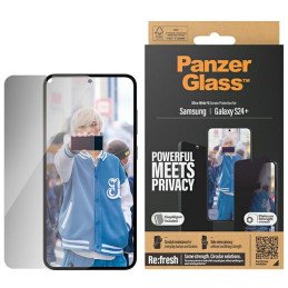 PanzerGlass Ultra-Wide Fit Privacy grūdintas stiklas su padėties įtaisu, skirtas Samsung Galaxy S24+