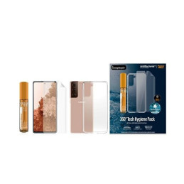 PanzerGlass apsaugos rinkinys Samsung Galaxy S21 + TPU folija + ClearCase + valymo skystis 30ml
