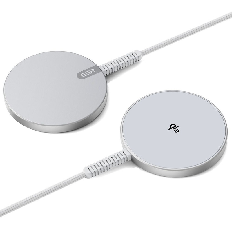 ESR Halolock Qi2 Mini belaidis įkroviklis 15W su MagSafe – sidabrinis