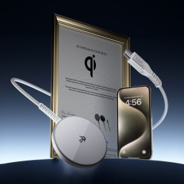 ESR Halolock Qi2 Mini belaidis įkroviklis 15W su MagSafe – sidabrinis