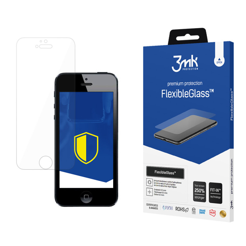 3mk FlexibleGlass™ hibridinis stiklas, skirtas iPhone 5 / 5S / SE
