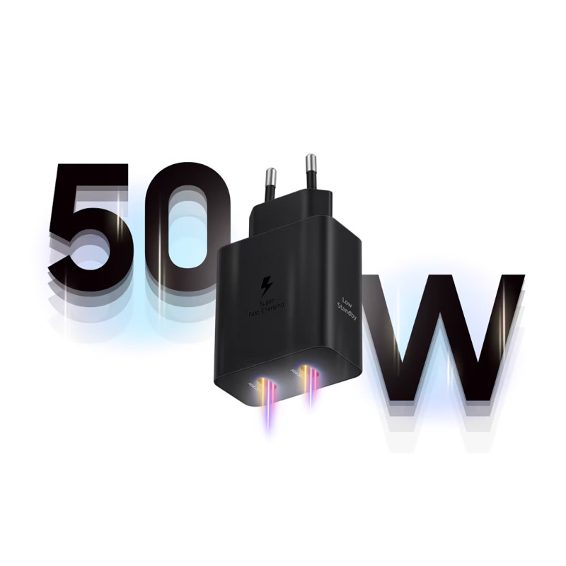 Samsung Power Adapter Duo EP-T5020XBEGEU tinklo įkroviklis 2x USB-C 50W - juodas