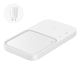 Samsung Wireless Charger Duo EP-P5400TWEGEU indukcinis įkroviklis 15W - baltas + maitinimo įkroviklis + laidas