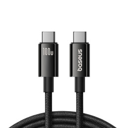 „Baseus Tungsten Gold“ USB-C 3.2 / USB-C 3.2 laidas 100 W 4K 60 Hz 1,5 m – juodas