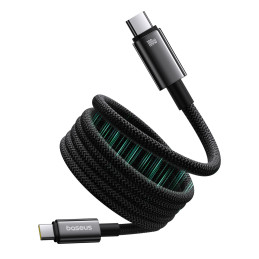 Baseus Tungsten Gold magnetinis USB-C / USB-C laidas 100W 1m - juodas