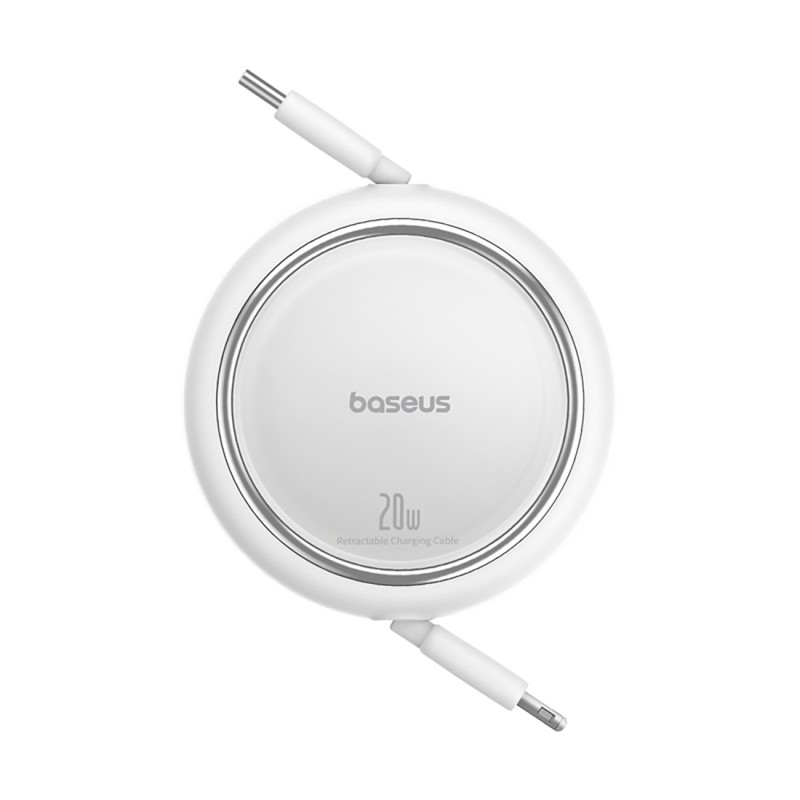 Baseus Free2Pull ištraukiamas USB-C / Lightning kabelis 20W 1m - baltas