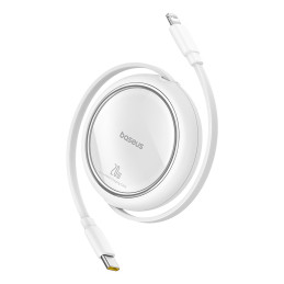 Baseus Free2Pull ištraukiamas USB-C / Lightning kabelis 20W 1m - baltas