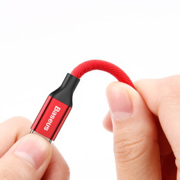 Baseus Yiven audinio pintas USB kabelis / Lightning 1,8M raudonas (CALYW-A09)