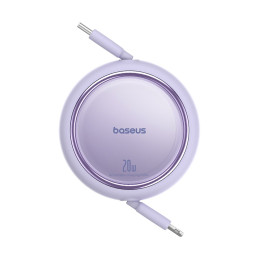 Baseus Free2Pull ištraukiamas USB-C / Lightning kabelis 20W 1m - violetinis