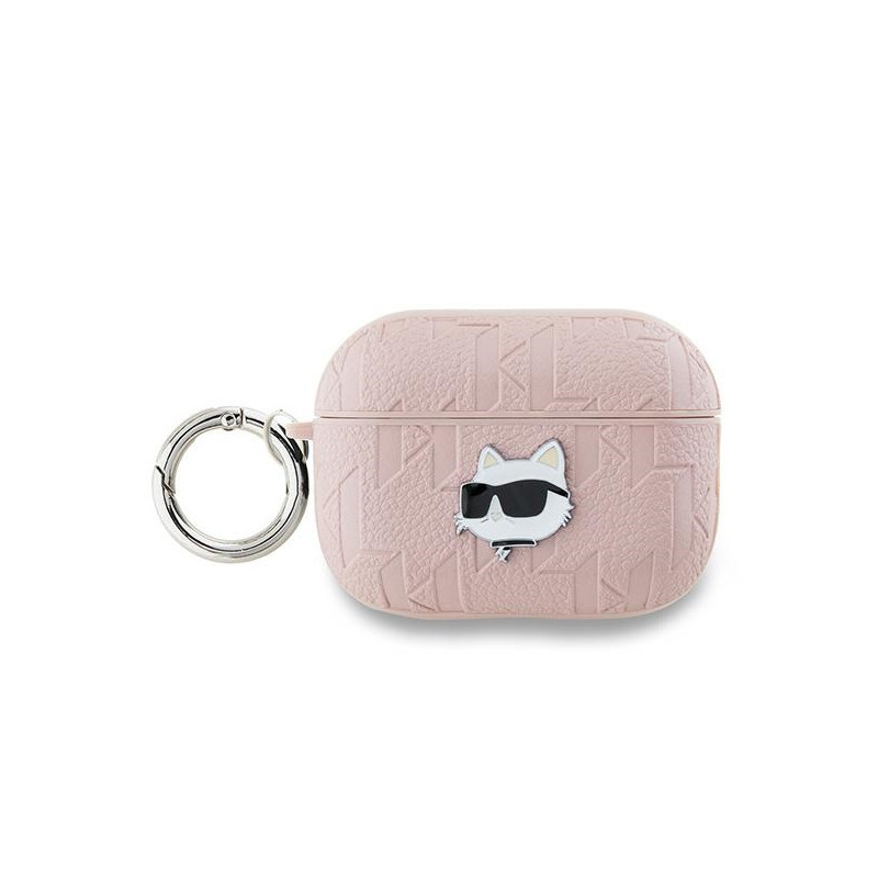 Karl Lagerfeld Monogram Choupette Head dėklas, skirtas AirPods Pro 2 – rožinis