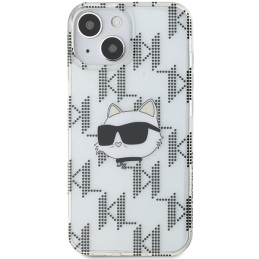 Karl Lagerfeld IML Choupette galvos ir monogramos dėklas, skirtas iPhone 15 / 14 / 13 - skaidrus