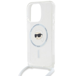 Karl Lagerfeld Crossbody IML Karl Head MagSafe dėklas iPhone 15 Pro - skaidrus