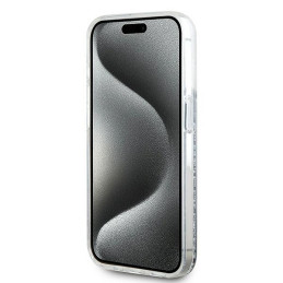 Karl Lagerfeld Liquid Glitter Choupette Head MagSafe dėklas iPhone 15 Pro - skaidrus