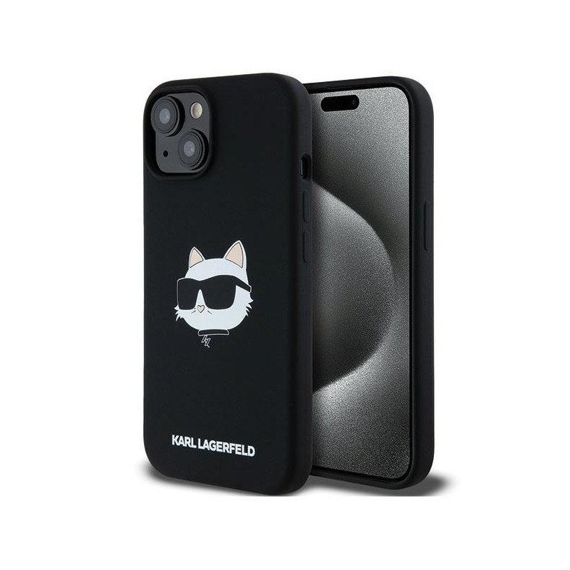 Karl Lagerfeld Silicone Choupette Head MagSafe dėklas, skirtas iPhone 15/ 14/ 13 – juodas