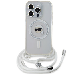Karl Lagerfeld Crossbody IML Karl Head MagSafe dėklas iPhone 15 Pro Max - skaidrus