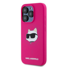 Karl Lagerfeld Silicone Choupette Head MagSafe dėklas iPhone 15 Pro Max - rožinis